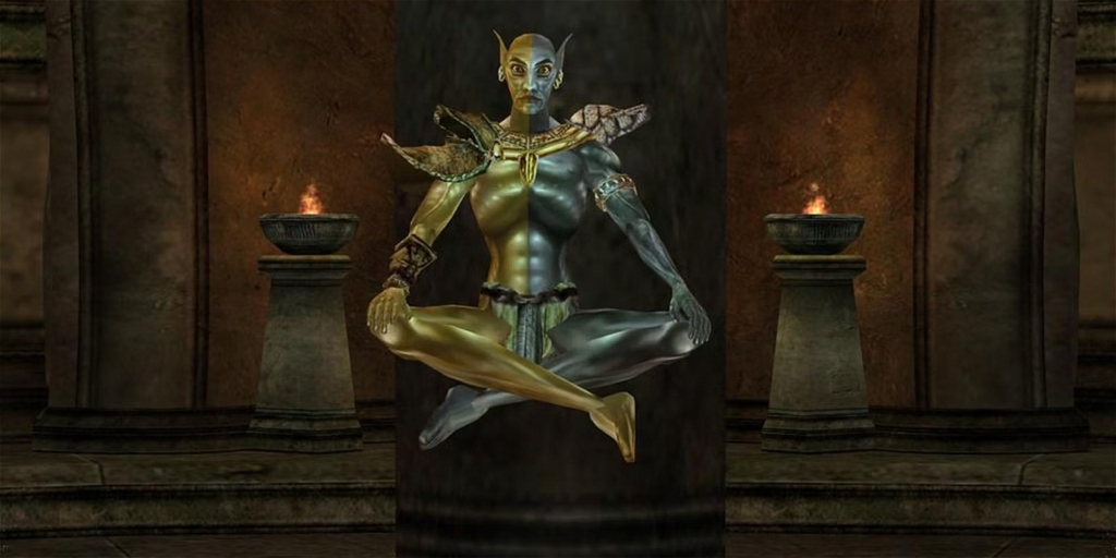 Gott Vivec im Spiel